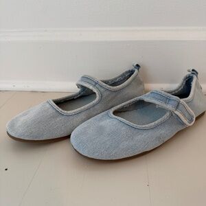 Zara Denin Mary Jane Flats